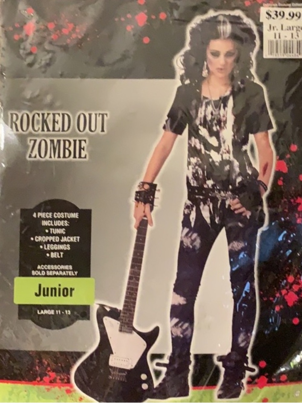 SALE!! NEW zombie Rocked out zombie costume size large NWT.